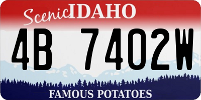 ID license plate 4B7402W