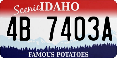 ID license plate 4B7403A