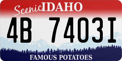 ID license plate 4B7403I