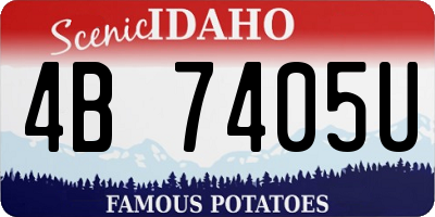 ID license plate 4B7405U