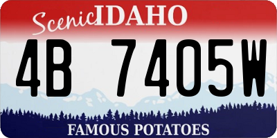 ID license plate 4B7405W