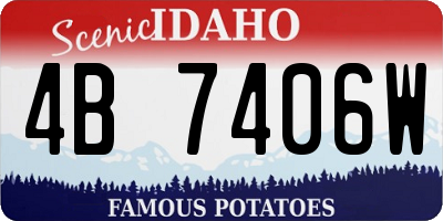 ID license plate 4B7406W