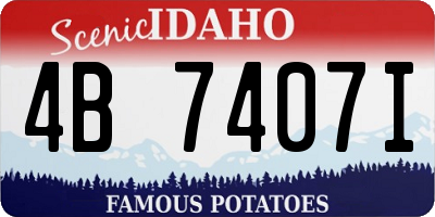 ID license plate 4B7407I