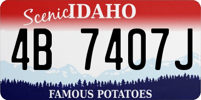 ID license plate 4B7407J