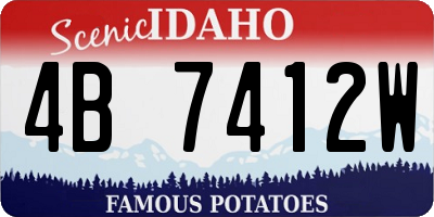 ID license plate 4B7412W
