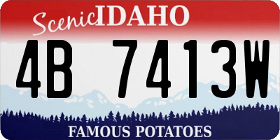ID license plate 4B7413W