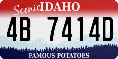 ID license plate 4B7414D