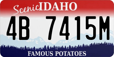 ID license plate 4B7415M