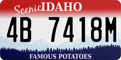 ID license plate 4B7418M