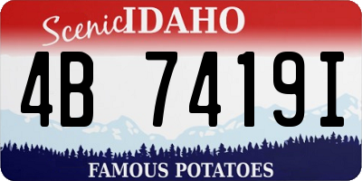 ID license plate 4B7419I