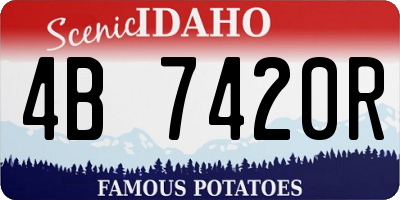 ID license plate 4B7420R