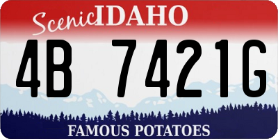 ID license plate 4B7421G