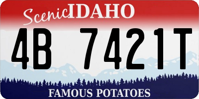 ID license plate 4B7421T