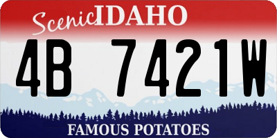 ID license plate 4B7421W