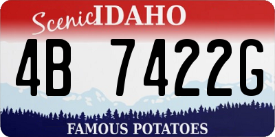 ID license plate 4B7422G