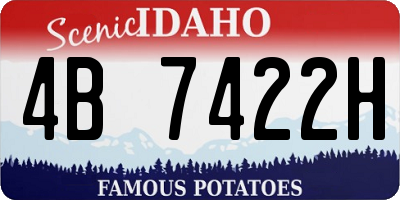 ID license plate 4B7422H