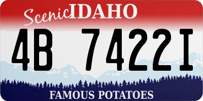 ID license plate 4B7422I