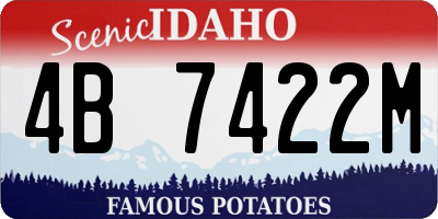 ID license plate 4B7422M