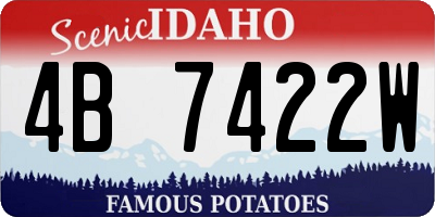 ID license plate 4B7422W