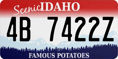 ID license plate 4B7422Z