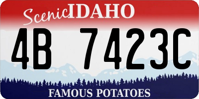 ID license plate 4B7423C