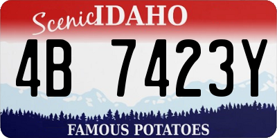 ID license plate 4B7423Y