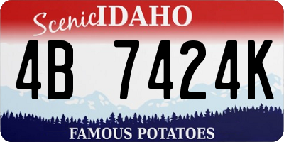 ID license plate 4B7424K
