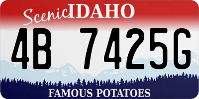ID license plate 4B7425G