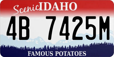 ID license plate 4B7425M