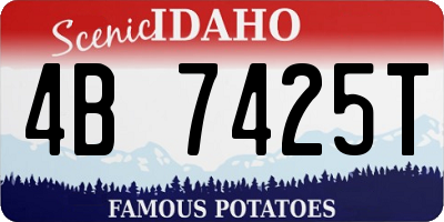 ID license plate 4B7425T