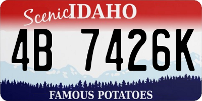 ID license plate 4B7426K