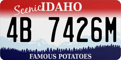 ID license plate 4B7426M