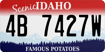 ID license plate 4B7427W