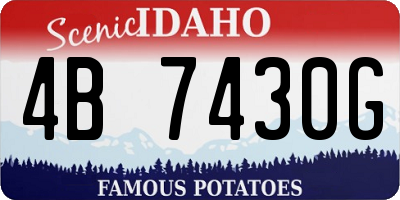 ID license plate 4B7430G