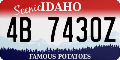 ID license plate 4B7430Z