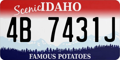 ID license plate 4B7431J