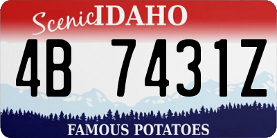 ID license plate 4B7431Z