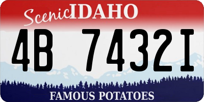ID license plate 4B7432I