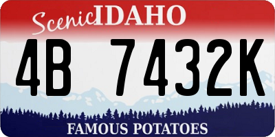 ID license plate 4B7432K
