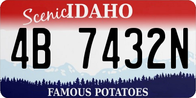 ID license plate 4B7432N