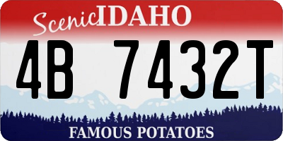 ID license plate 4B7432T