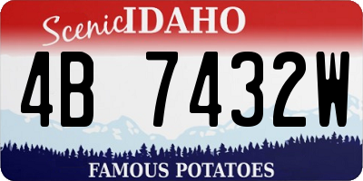 ID license plate 4B7432W