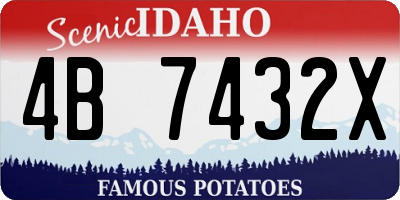 ID license plate 4B7432X