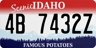 ID license plate 4B7432Z