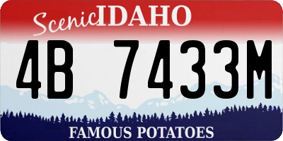 ID license plate 4B7433M
