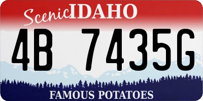 ID license plate 4B7435G