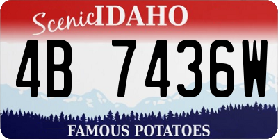 ID license plate 4B7436W