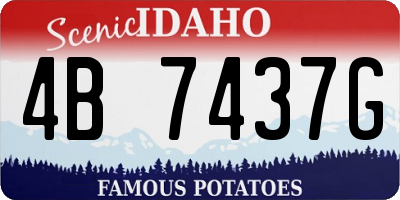 ID license plate 4B7437G