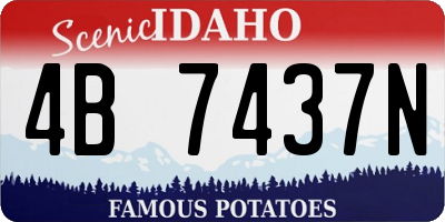 ID license plate 4B7437N