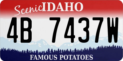ID license plate 4B7437W